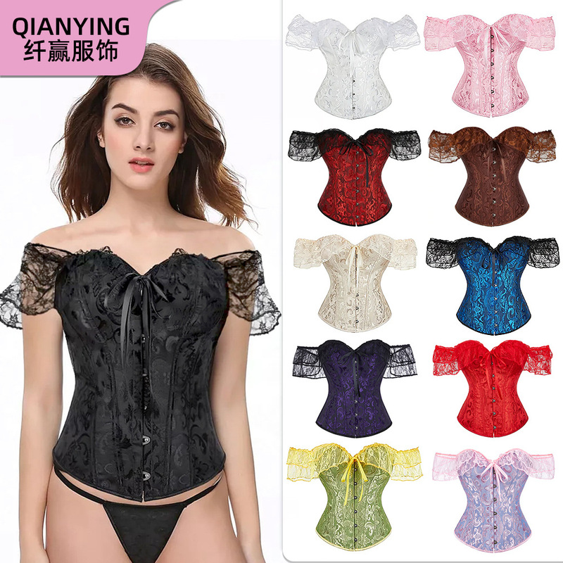 Court-Style Shapewear French Corset Outerwear Tube Top Dress Bustier Corset Waist Cincher Tummy Control Shapewear for Women