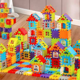儿童早教益智拼插积木房子大颗粒立体拼图模型塑料公主屋生日礼物