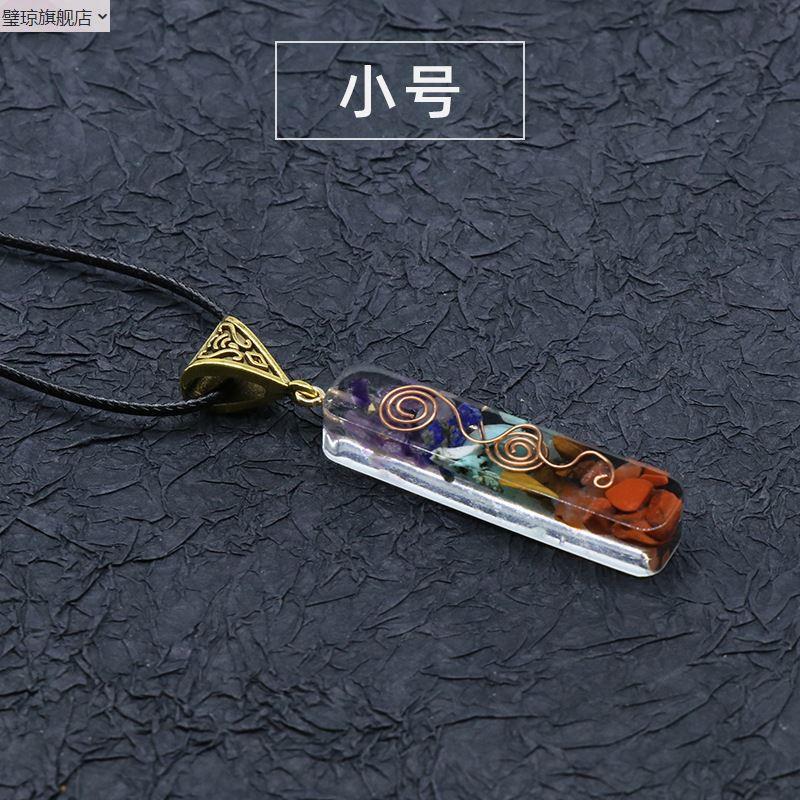 Colorido collar de grava resina de plástico envuelto en piedra natural colgante fábrica transfronteriza transmisión en vivo Amazon Supply