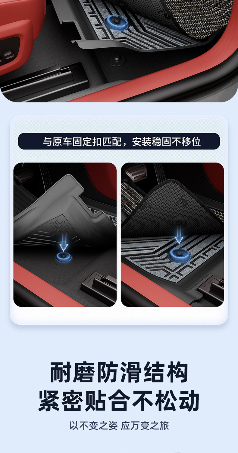 Suitable for Zhijie R7 S7, custom-made woven TPE car floor mats, car accessories, trunk mat
