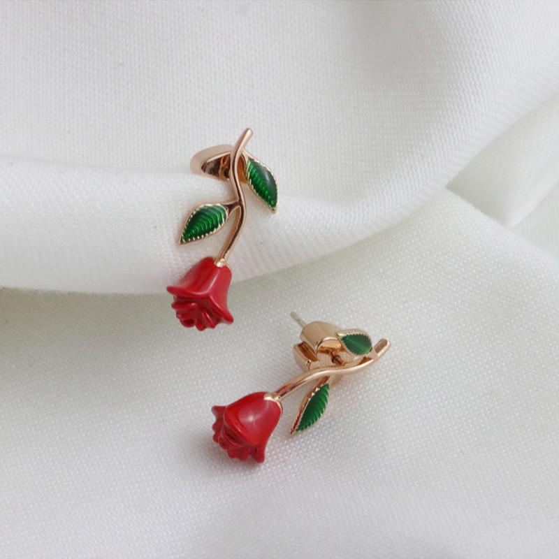 1 Pair Elegant Sweet Rose Copper Ear Studs display picture 10