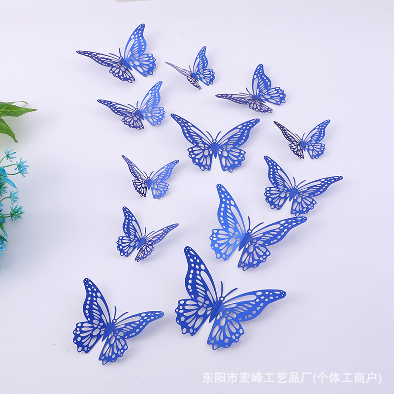 Pegatinas de pared de mariposas, pegatinas de mariposas huecas tridimensionales, pegatinas de decoración del hogar minimalistas modernas