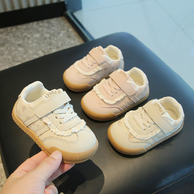 Spring and autumn baby sneakers for girls, princess shoes for children aged 0-5, stylish waterproof sports shoes for infants and toddlers