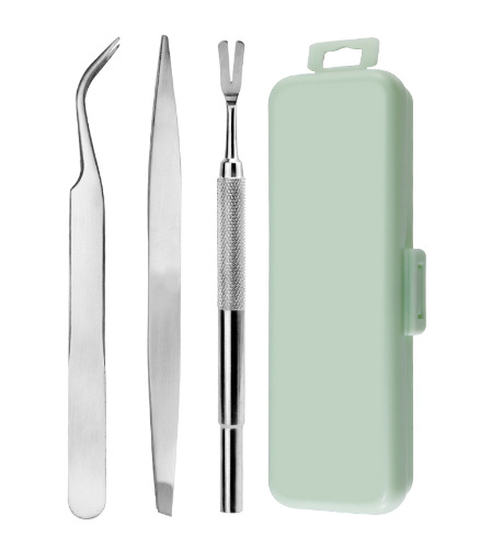 애완동물 포크 3종 세트 + 미니 그린 플라스틱 상자