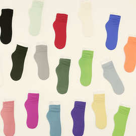 ROBIN LOUIS  春夏新款 天鹅绒 日系 糖果色中筒堆堆袜薄女士袜子