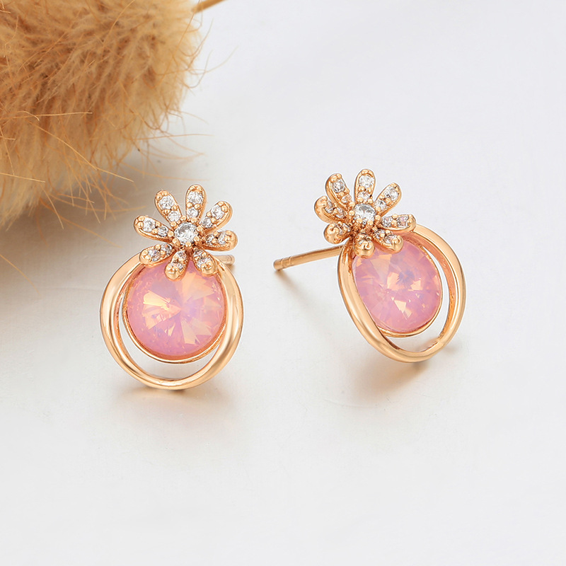 Xuping imitación de cristal serie de pernos de piña simple elegante temperamento auriculares de aleación de cobre ligero lujo pendientes transfronterizos al por mayor