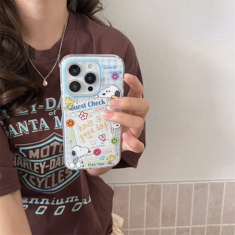 漫画スヌーピーラベル磁気ホルダー iPhone16 Apple 15ProMax/14/13 携帯電話ケース女性用|undefined
