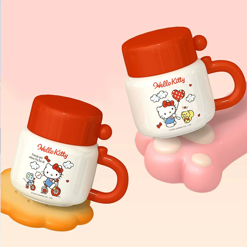 Термо чайник из керамики высокого качества с изображением Санрио, Hello Kitty