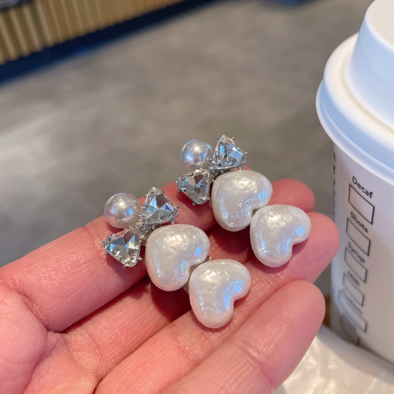 delicate heart pearl small hairclip duckbill clip lady style all-match side clip small hairpin bang clip accessories