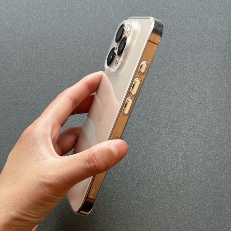 メタルボタン透明バイエルシェルオールインクルーシブiphone16promax apple 16携帯電話ケースに適した軽くて薄い放熱|undefined