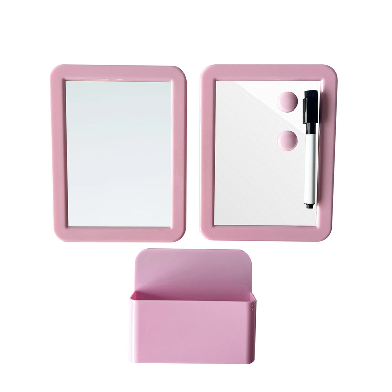 Writing small whiteboard suit pink magnetic whiteboard magnetic pen mirror three-piece portable