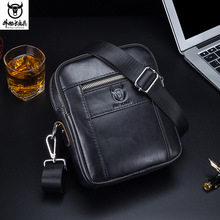 牛船长皮具新款真皮斜挎包男士休闲时尚单肩包头层牛皮手机小皮包