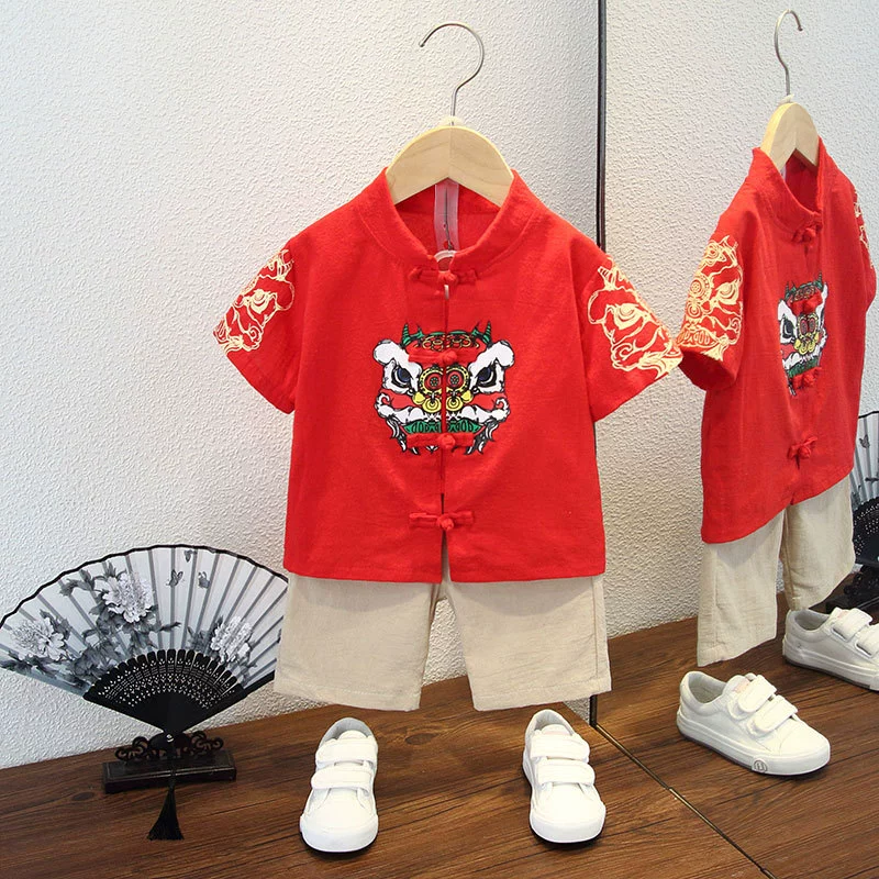 Hanfu, helmet, thin retro children's set