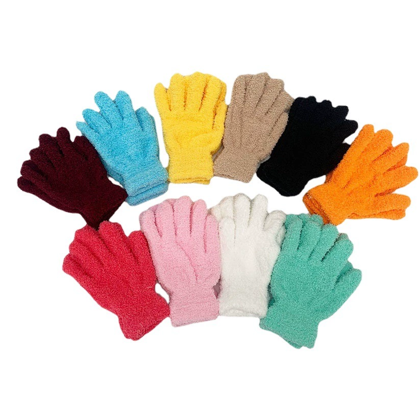 Оптовые монохромные полубархатные женские перчатки зимние теплые полотенца перчатки коралловый флис вязаные монохромные перчатки