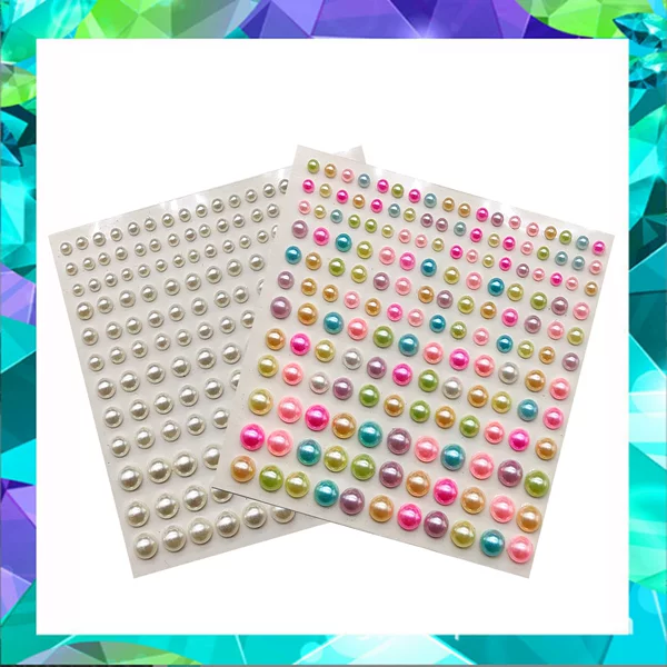 in stock Wholesale Semicircle Pearl Stickers Pearl Stickers Cross Border Pearl Eye Stickers Stage Makeup Pearl Stickers
