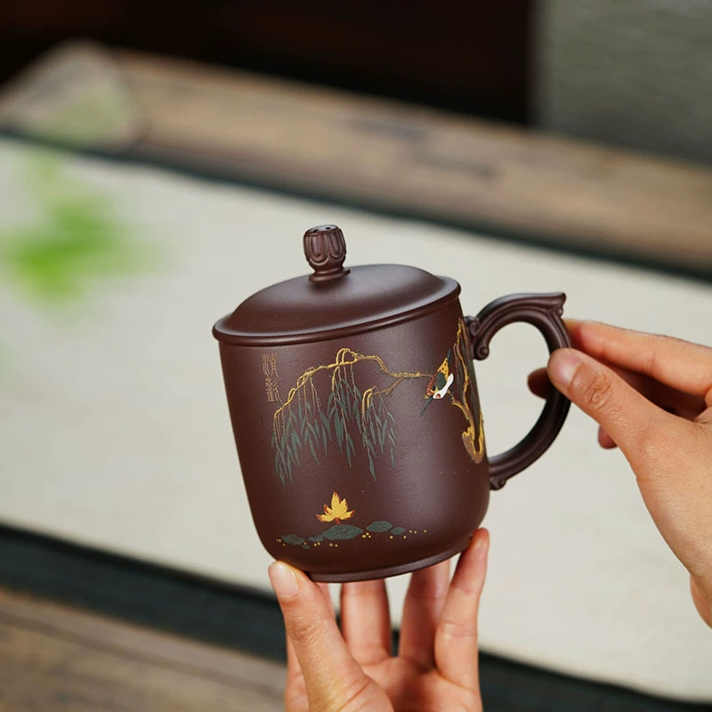 Чайная чашка из исинской глины, чистая ручная работа, расписная керамическая чашка, офисная чашка, чашка для чая дома, доставка
