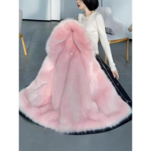 海宁皮女装2025新款冬季狐狸毛领内胆可拆卸皮毛一体外套派克服