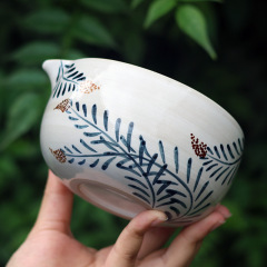絵にすることができます。手描きのお茶のお菓子セットです。宋代茶器抹茶ツールブラシ竹製茶碗の茶道部品です。