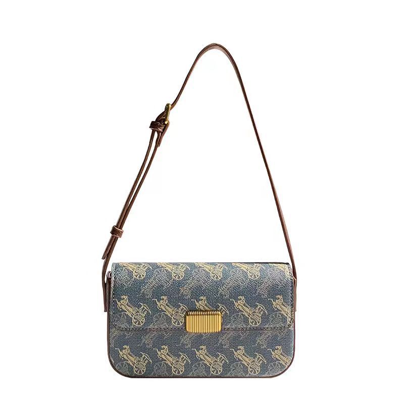 Soft leather high-end carriage flower small square bag for women 2023 new style single shoulder crossbody armpit bag_voghion.com
