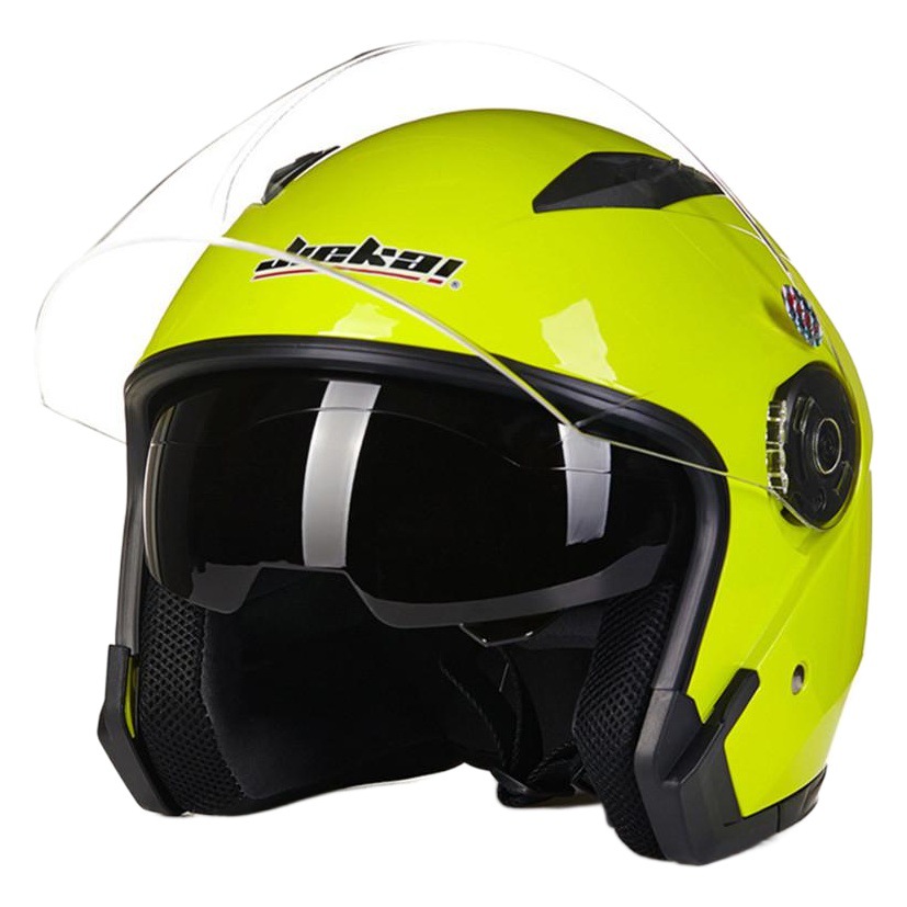 JIEKAI JK-512 lente doble casco de la motocicleta del coche eléctrico al por mayor y al por menor entrega de una sola pieza