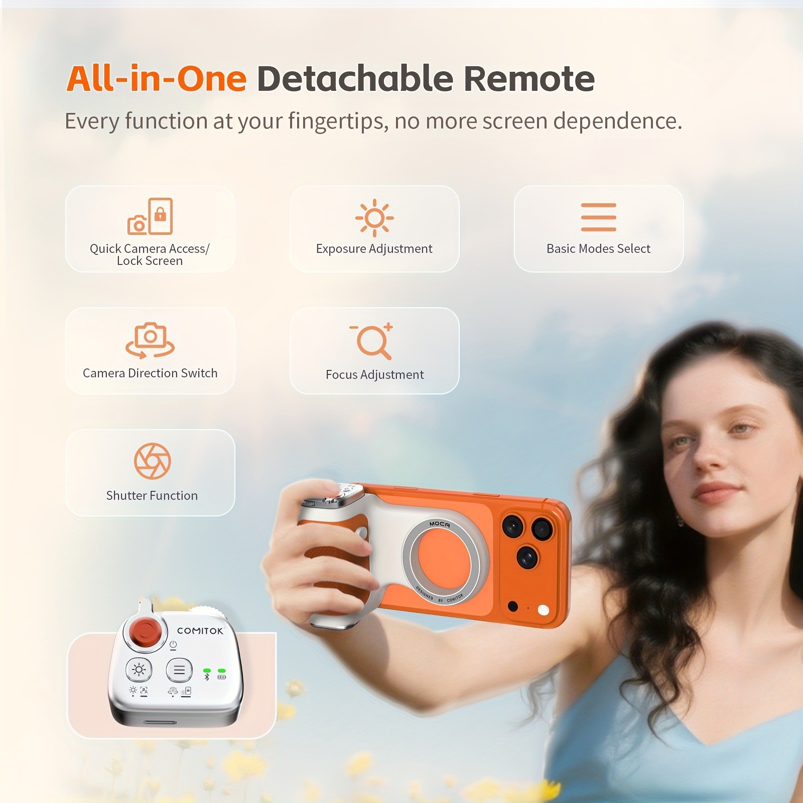 Mango Estabilizador Magnético para Celular de PVC con Control Remoto Bluetooth para Fotografía