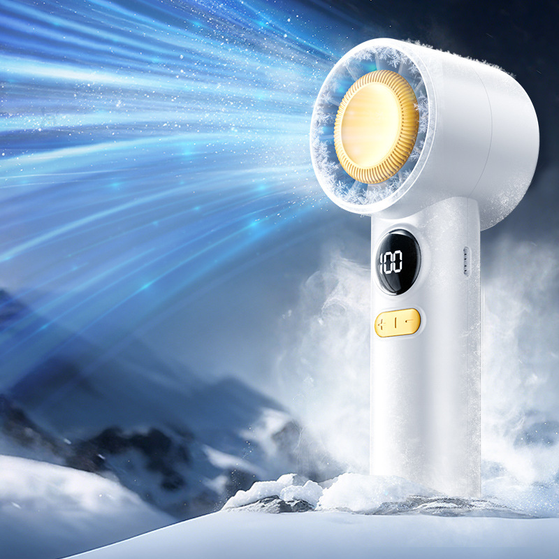 Nuevo ventilador de mano transparente mini ventilador de turbina eólica portátil al aire libre pequeño ventilador