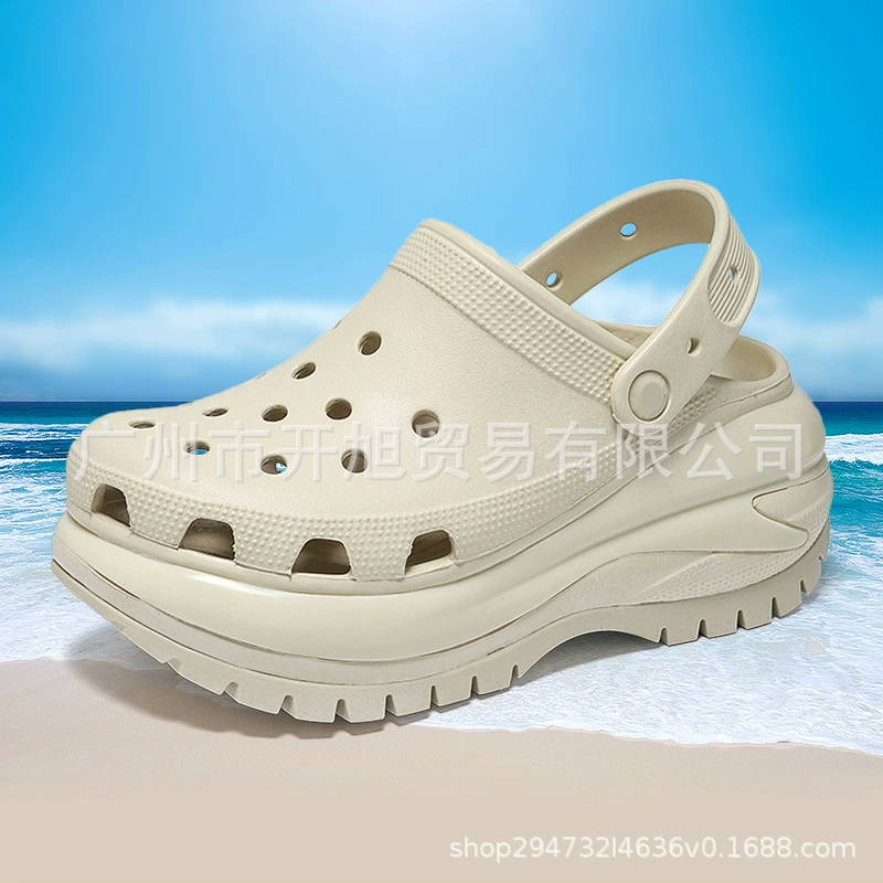 Кросс световое колесо пещерные туфли женские увеличенные 7 см толстые подошвы папы туфли пляжные туфли на открытом воздухе мода носить сандалии