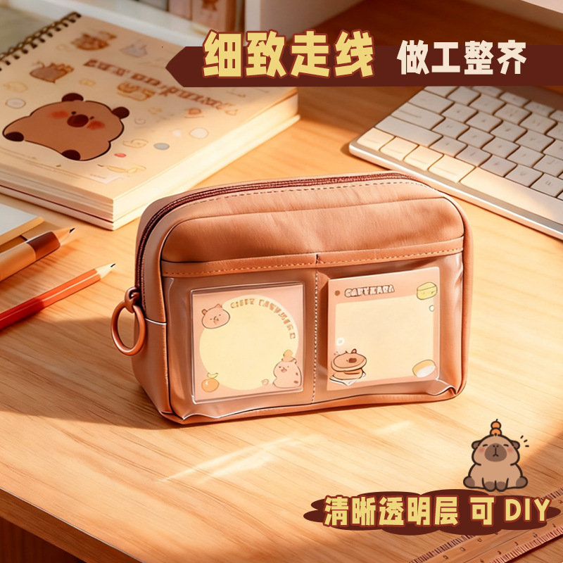 Kapibala bolsa de lápices de 12 capas de gran capacidad, resistente a la suciedad, bolsa de papelería de alto valor, bolsa de lápices, nicho, gigante, venta al por mayor