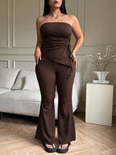 W 31428 Retro Tie Top with Wide Leg Pants �͹Ž����������ѝ