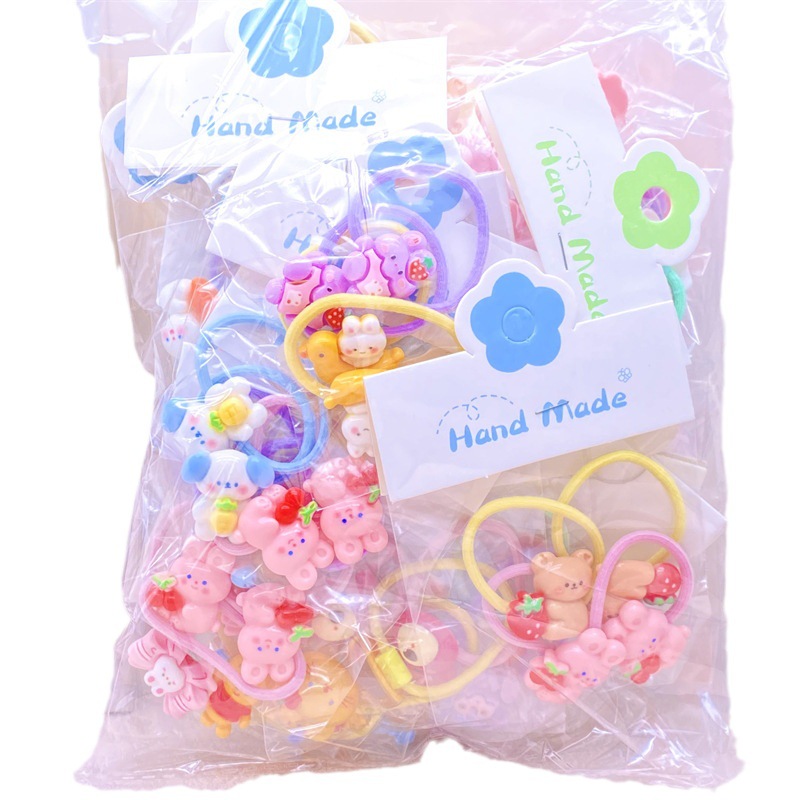 Anillo de los niños de estilo coreano lindo pequeña banda de pelo banda de goma de dibujos animados bebé cuerda de pelo transparente accesorios para el cabello