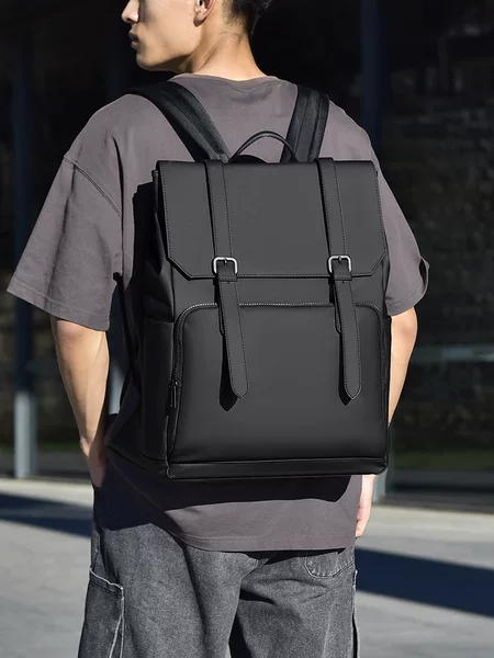 2024 New Men's Backpack Fashion Portable Business Computer Bag Male High School Student Large Capacity Backpack