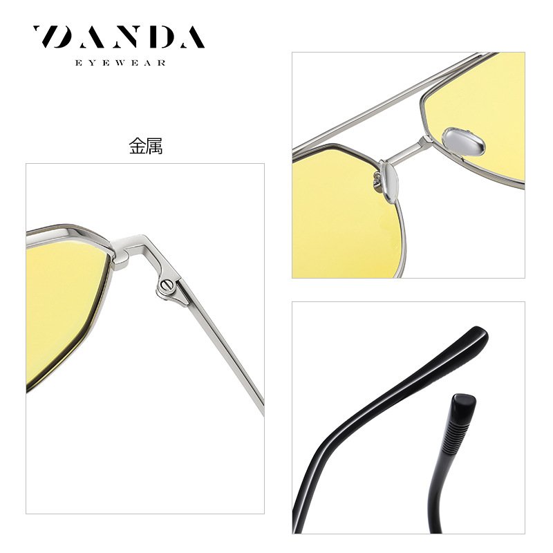 TikTok conductores de transmisión en vivo día y noche gafas de sol de doble uso con cambio de color En stock Generación de nylon polarizado gafas de sol que cambian de color JS8536