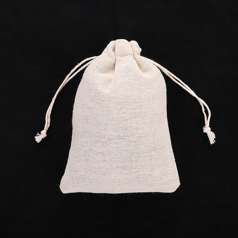 束口棉麻布袋可定包装袋纯色收纳小物件袋土棉布袋饰品袋镜子袋