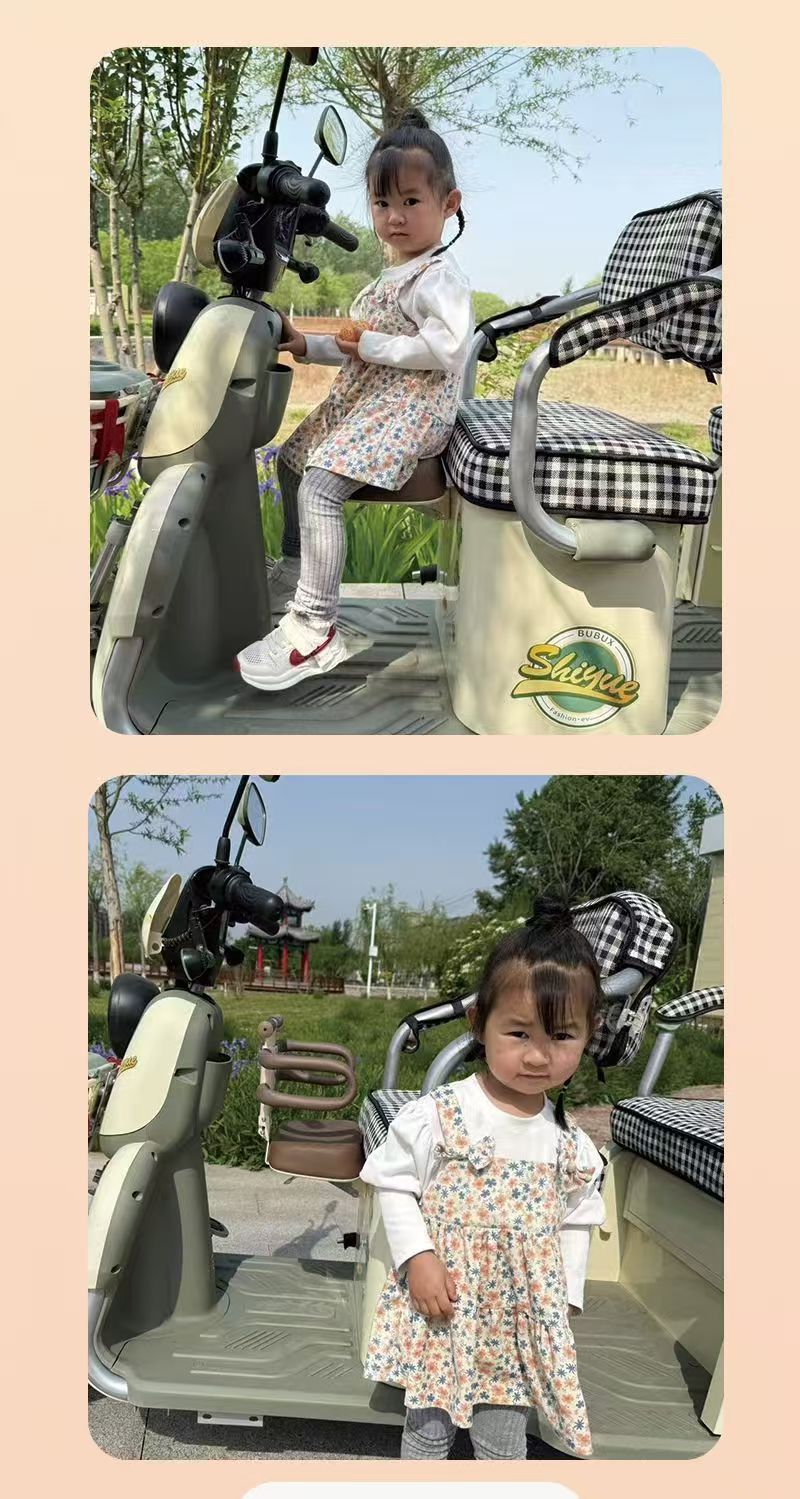 Electric Vehicle Electric Tricycle Front-Mounted Child Seat Folding Pedal Universal Infant Baby Tricycle Safety Seat