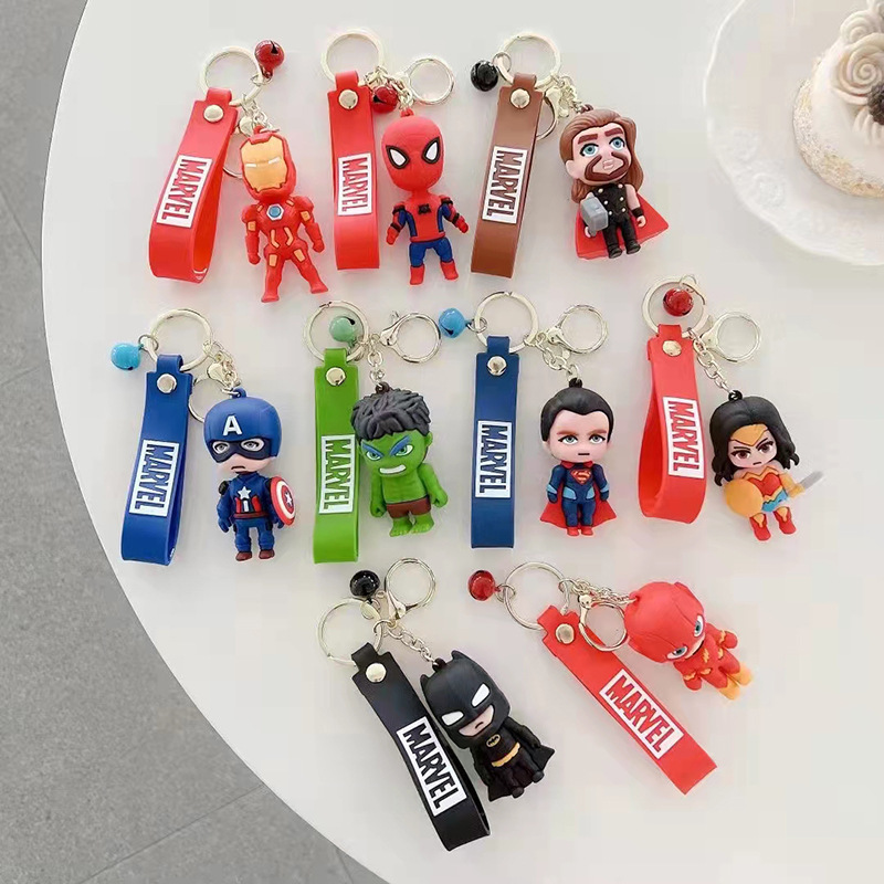 Avengers doll keychain Cartoon Doll car key chain pendant Marvel key ring student gift