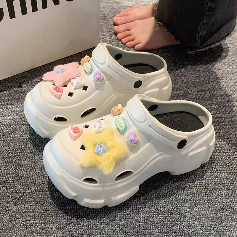 【可拆卸】足弓支撑夏季小清新eva厚底外穿减龄百搭防滑洞洞鞋女|undefined