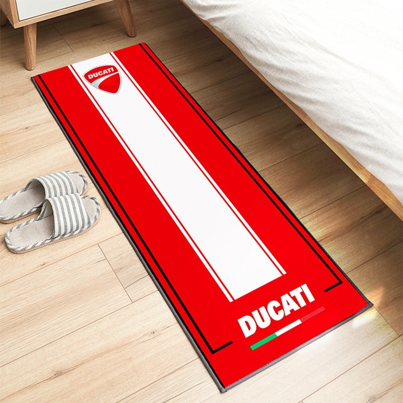 Cross-border Amazon temu motorcycle logo crystal velvet floor mat bedroom dirty easy to take care of bedside blanket in stock