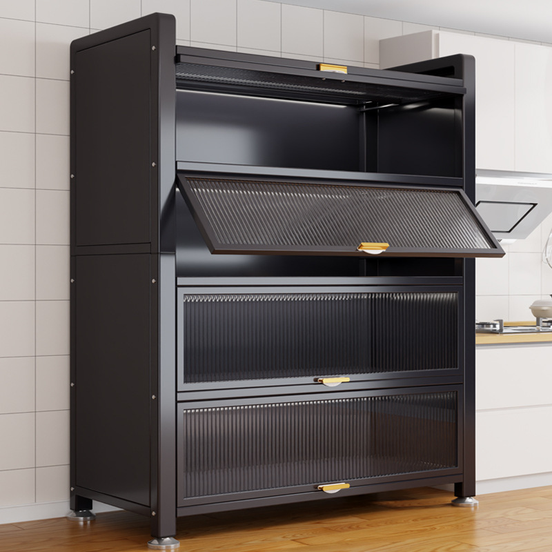 Kitchen Rack Floor-Standing Multi-Layer Dust-Proof Storage Cabinet Microwave Oven Home Dining Side Cabinet Multi-Functional Cabinet Storage Cabinet