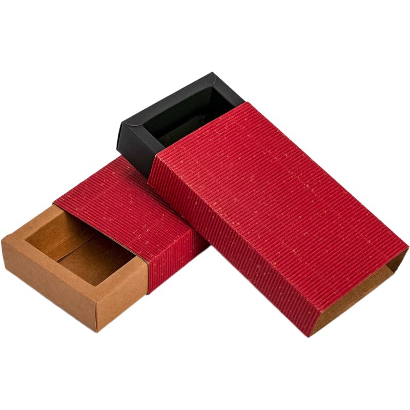 Caja de Regalo Plegable de Papel Kraft, Caja de Cajón Universal Transparente Esmerilada para Té, Pasteles Lunares y Regalos