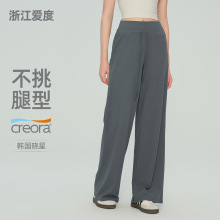 秋冬垂感阔腿裤休闲高腰运动直筒裤显瘦宽松健身长裤外穿瑜伽裤女