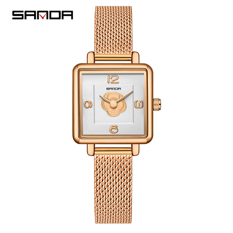 메쉬 벨트 로즈 골드 화이트