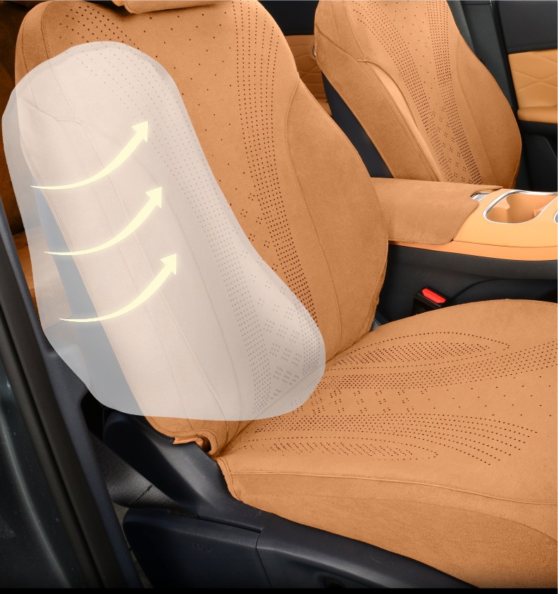 Geely Xingjian 7Emi Special Car Seat Cushion for the Rear Seat, Ventilated and Breathable, Suitable for All Seasons, Suede Leather Seat Cover