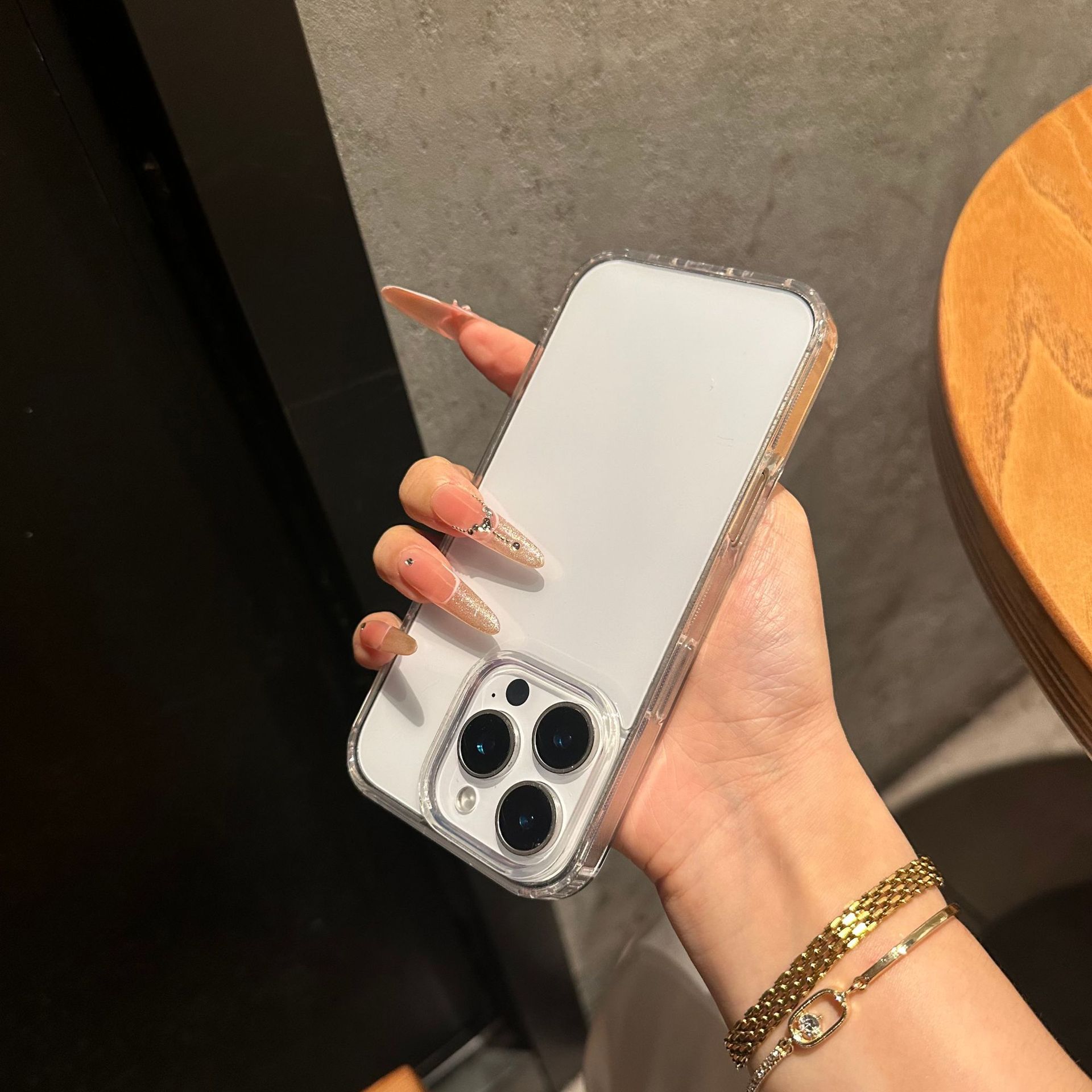 iPhone 16 Pro Max şeffaf akrilik dopamin kontrast renkli kenarlıklı Apple 15 koruyucu kılıf