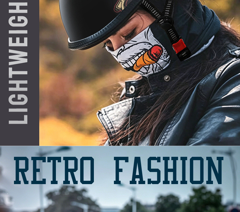 Electric Motorcycle Helmet, Retro Half Helmet, Men's and Women's Scoop Helmet, Motorcycle Flip-Up Helmet, Spring and Summer Electric Battery Safety Helmet