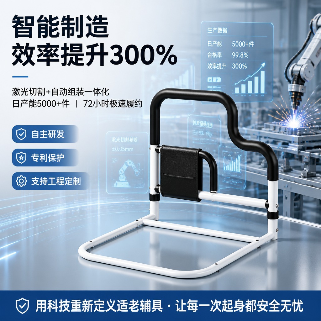 Handrail for elderly to get up from the bathroom, universal handrail for getting up from the bed