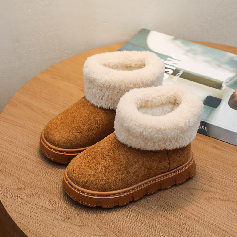 2026 New Winter Thick-Soled Height-Increasing Snow Boots for Boys and Girls, Children's Plush Cotton Shoes and Boots Wholesale for Foreign Trade