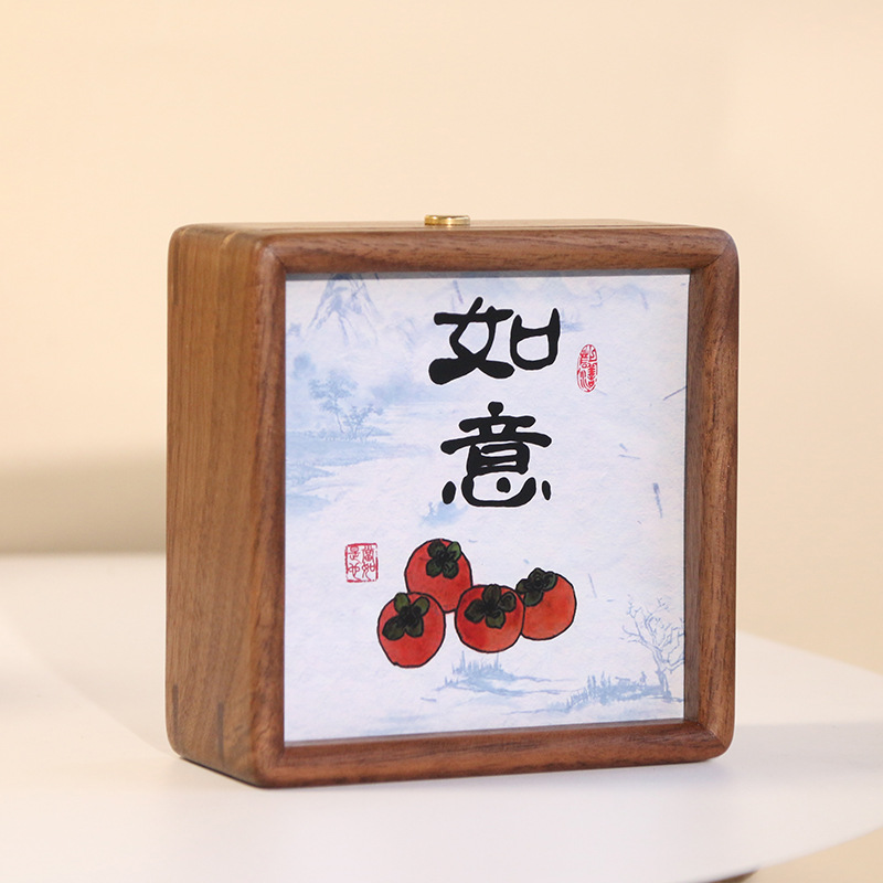 中国黒クルミ無垢材フレームライト絵画クリエイティブナイトライトフォトフレーム雰囲気ライト誕生日 diy ギフト装飾品