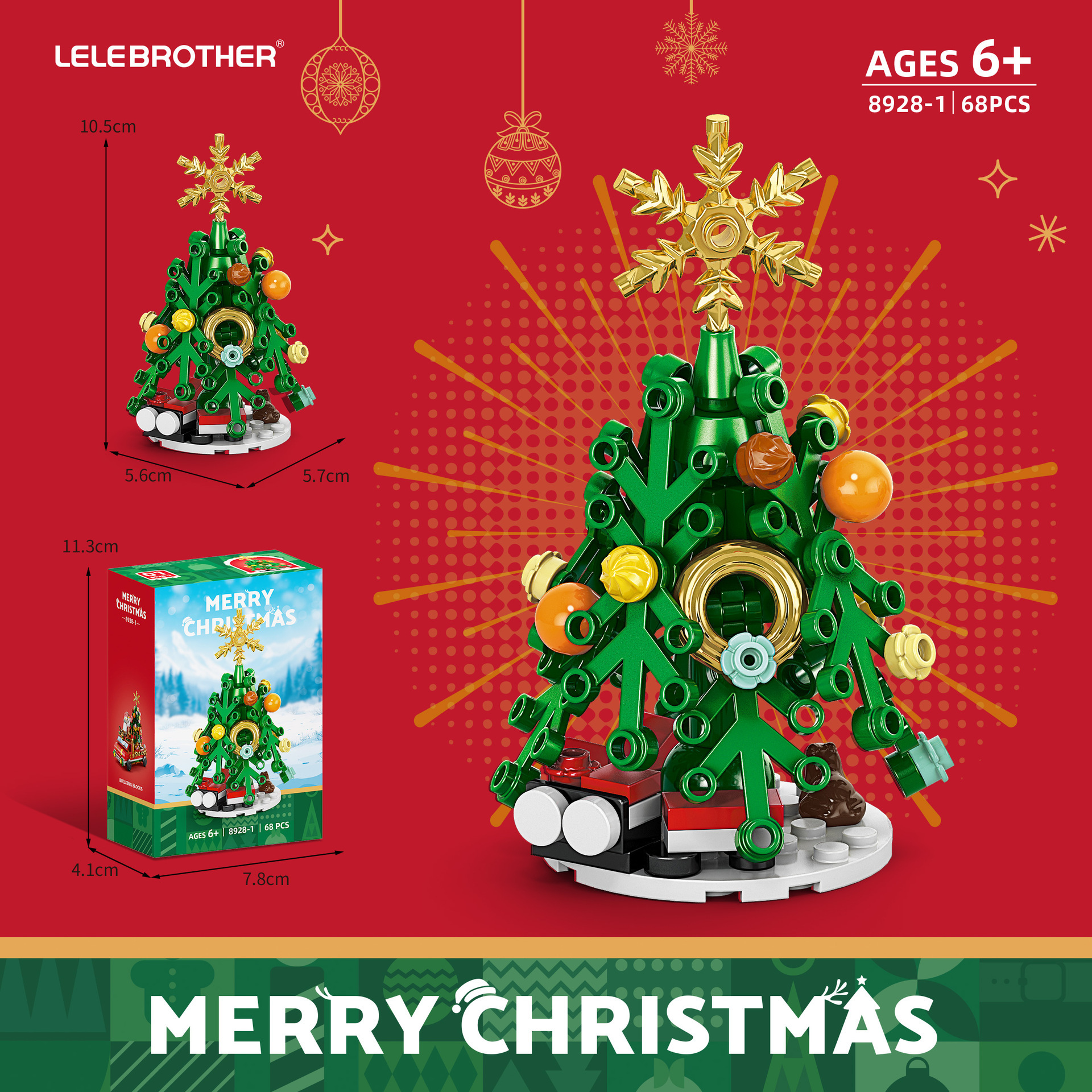 Lele Brothers 9126 Christmas Festival Caja ciega Bloques de construcción ensamblados Juguetes educativos para niños Regalos puestos transfronterizos al por mayor