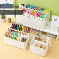 BKY сумка для цветных ручек, маркер, ящик для хранения, отсек для ручек большой емкости, органайзер, студенческая кисть, настольное хранилище для канцелярских принадлежностей