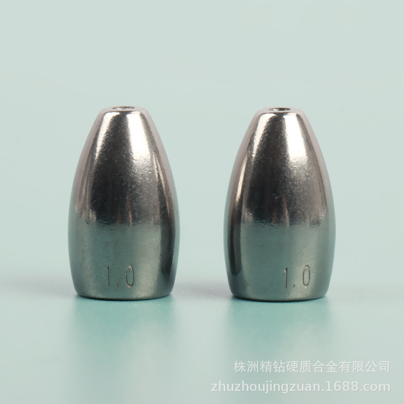 钨钢子弹铅 钨钢坠 腰鼓子弹头型钨渔坠 可电镀各种颜色